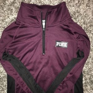 VS Pink Maroon quarter zip